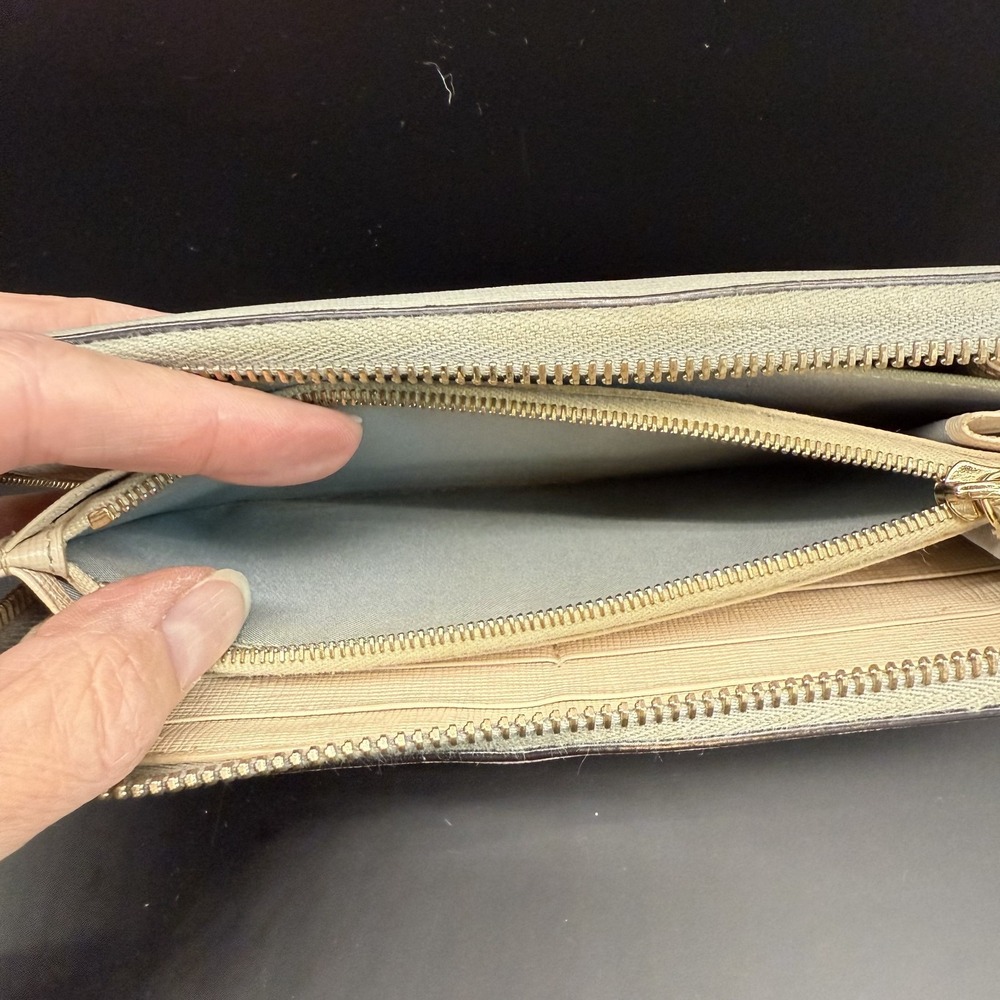 Fendi Monster Zip Around Long Wallet Pink Grey Studs 8M0299 Box Papers - Picture 10 of 15